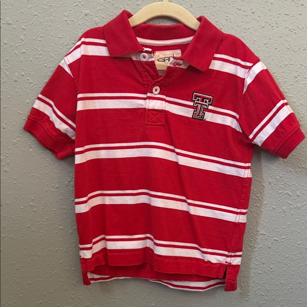 Texas Tech Striped Kids Polo Shirt